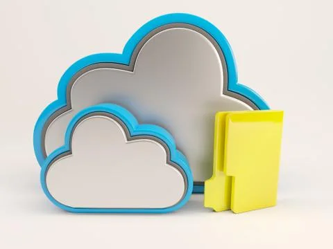 3D Render of Cloud Drive Icon Illustrazione stock