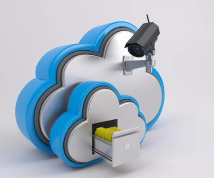 3D Render of Cloud Drive Icon Illustrazione stock