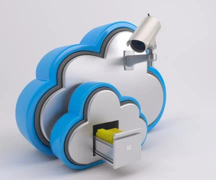 3D Render of Cloud Drive Icon Illustrazione stock
