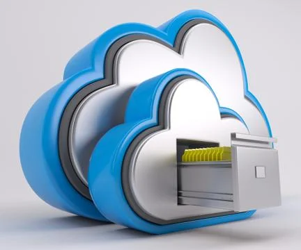 3D Render of Cloud Drive Icon Illustrazione stock
