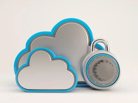 3D Render of Cloud Drive Icon Illustrazione stock