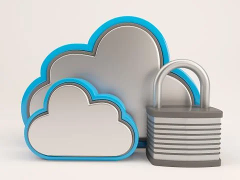 3D Render of Cloud Drive Icon Illustrazione stock