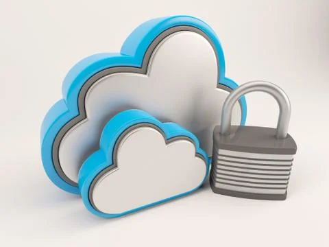 3D Render of Cloud Drive Icon Stock Illustration
