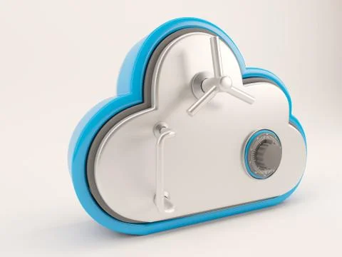 3D Render of Cloud Drive Icon Stock Illustration