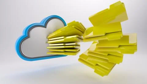 3D Render of Cloud Drive Icon Stock Illustration