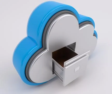 3D Render of Cloud Drive Icon Illustrazione stock