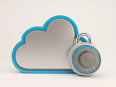 3D Render of Cloud Drive Icon 库存插图