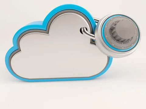 3D Render of Cloud Drive Icon Illustrazione stock