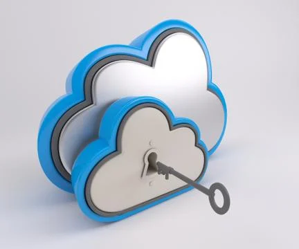 3D Render of Cloud Drive Icon 库存插图