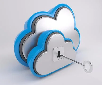 3D Render of Cloud Drive Icon Illustrazione stock