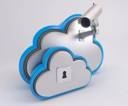 3D Render of Cloud Drive Icon Stock Illustration