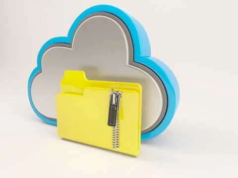3D Render of Cloud Drive Icon Illustrazione stock