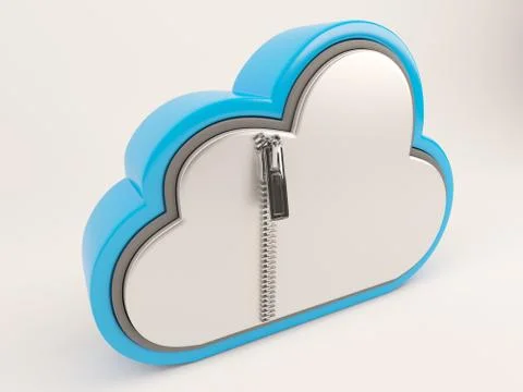 3D Render of Cloud Drive Icon Stock Illustration
