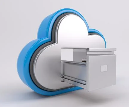 3D Render of Cloud Drive Icon 库存插图