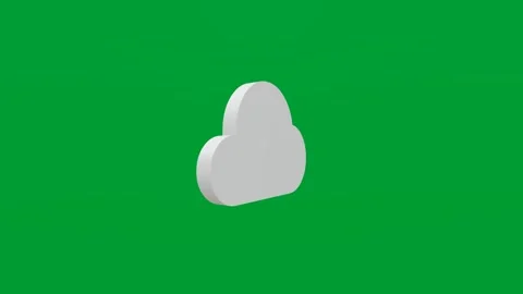 3D render of cloud icon on chroma key green screen background Stock Footage 335459264
