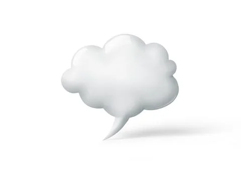 3d render of a cloud in shape of the speech bubble Stockillustratie