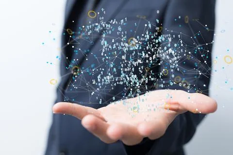 3D render of cloud storage in a particle style design 스톡 사진