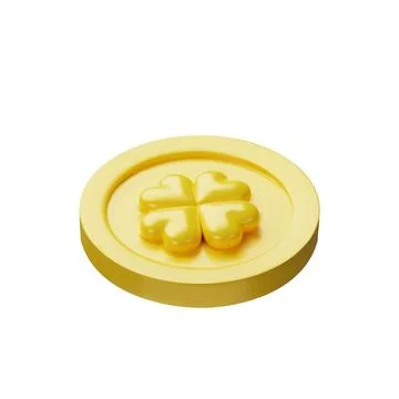 3d render clover coin 2 Stock Illustration