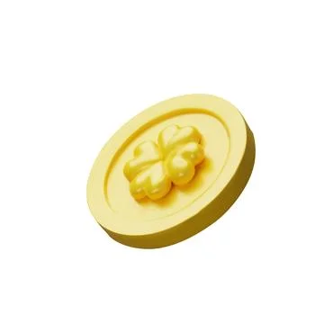 3d render clover coin 3 Stock Illustration