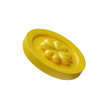 3d render clover coin 4 Stock Illustration