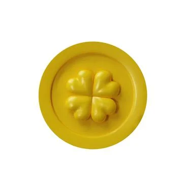 3d render clover coin Stock Illustration