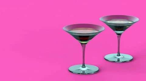 3d render cocktail glasses. Modern design Stock Illustration