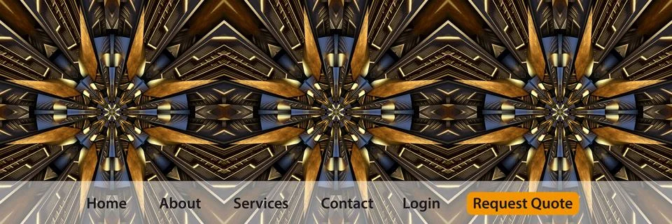 3D render collection of wide abstract web headers Illustrazione stock