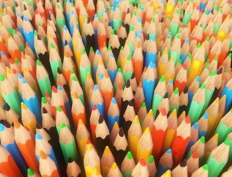 3D render color pencils background 스톡 일러스트