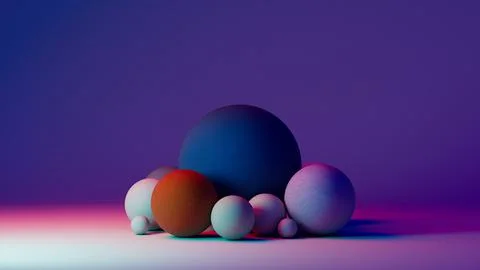 3d render colored balls on the background Stock Illustration