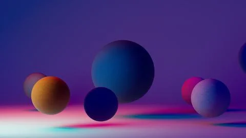 3d render colored balls on the background Stock Illustration