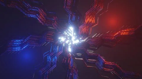 3D render. Colorful Abstract Sci-Fi Background. Horizontal colorful abstract  Stock Illustration