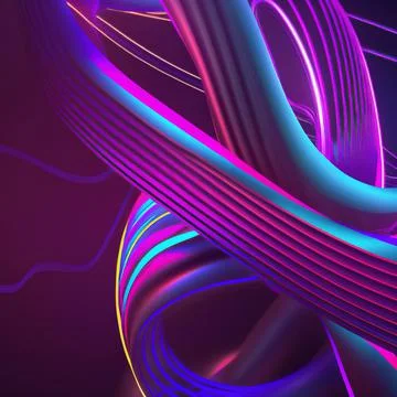 3d render, colorful background with abstract shape glowing in ultraviolet spe Stock Illustration