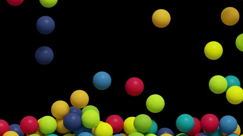 3d render, Colorful balls falling, filling the picture, kids toys, plastic ba Stock Footage 91044159