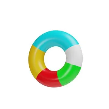 3d render colorful swim ring Stock Illustration