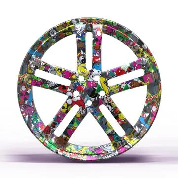 3d render colorfully rim Illustrazione stock