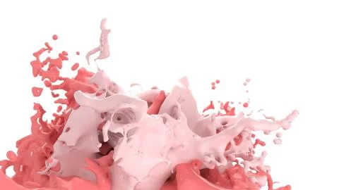 3D render, Colour liquids Splash, Abstract fluid background Illustrazione stock