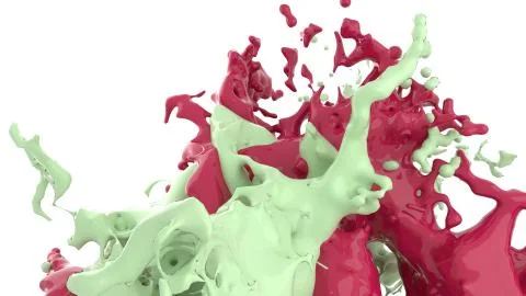 3D render, Colour liquids Splash, Abstract fluid background Illustrazione stock