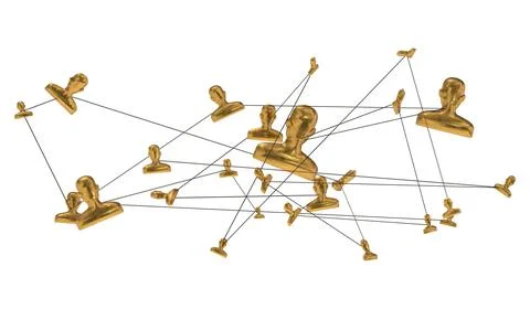 3D render of communication network digital group icons Stock Illustration