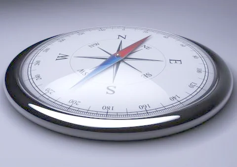 3D Render of a Compass Stockillustratie