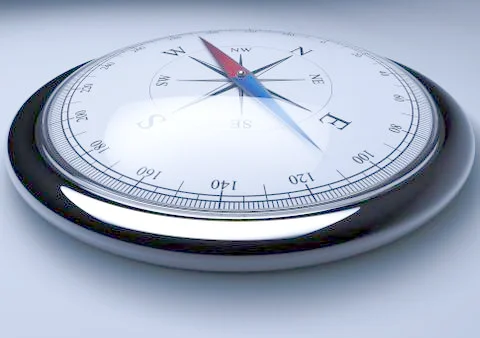 3D Render of a Compass Stockillustratie