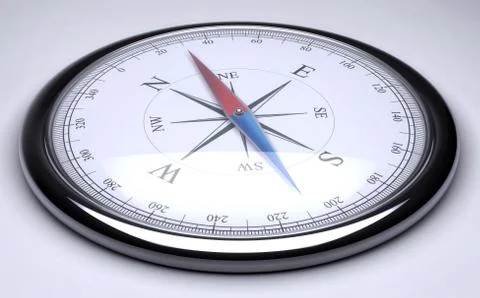 3D Render of a Compass 库存插图