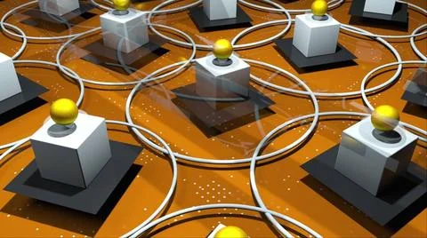 3d render complex realistic composition from various geometric primitive o... Stock Photos