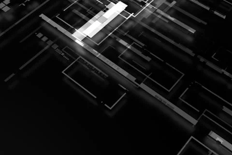 3d render complex technology illustration. Perfect for computer, blockchain o イラスト素材