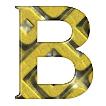 3D render of composite material alphabet letter Stock Illustration