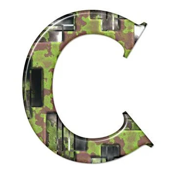 3D render of composite material alphabet letter Stock Illustration