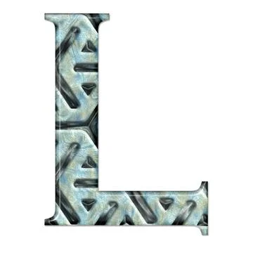 3D render of composite material alphabet letter Stock Illustration
