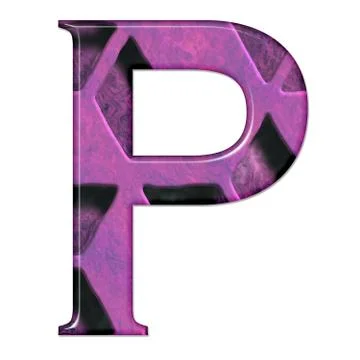 3D render of composite material alphabet letter Stock Illustration