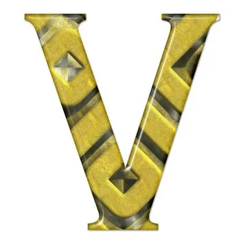 3D render of composite material alphabet letter Stock Illustration