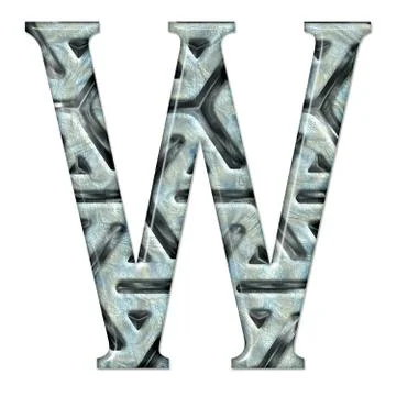 3D render of composite material alphabet letter Stock Illustration