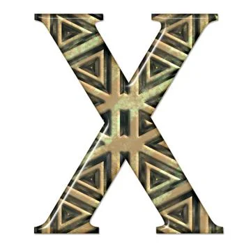 3D render of composite material alphabet letter Stock Illustration